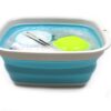 SAMMART 9.45L (2.5 Gallon) Collapsible Tub - Foldable Dish Tub - Portable Washing Basin - Space Saving Plastic Washtub (Bright Blue, M) Bright Blue Medium 28 61ETF49QTaL