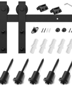 SMARTSTANDARD 6.6 Feet Heavy Duty Sturdy Sliding Barn Door Hardware Kit -Smoothly and Quietly -Easy to Install -Includes Step-by-Step Installation Instruction Fit 40" Wide Door Panel (J Shape Hanger) 27 61EVnTimKTL