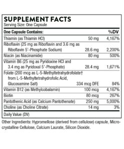 Thorne Stress B-Complex - Vitamins B2, B6, B12, and Folate in Highly-Absorbable and Active Forms - Extra Vitamin B5 for Adrenal Support, Stress Management and Immune Function - 60 Capsules 60 Count (Pack of 1) 14 61EVoaCfC3L