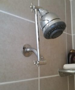 Adjustable Shower Arm Extension 10" Long - Stainless Steel Chrome Finish - The Only Arm Designed With a GEAR JOINT That Won't Slip! Our Long Shower Extender Pipe Can Hold A Rainfall Shower Head System 34 61EX4bzmLfL
