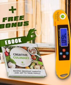 Digital Thermometer Talking Instant Read- Electronic BBQ- Great for Barbecue, Baking, Grilling, Cooking, All Food & Meat, Liquids- Collapsible Internal long Probe (Orange) By Surround Point 19 61EXrwauI2L