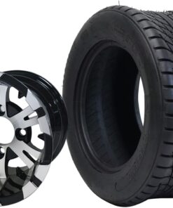 10" VAMPIRE Machined/Black GOLF CART WHEELS AND 205/50-10 Low Profile Golf Cart Tires Combo - Set of 4 22 61EYMln3K1L