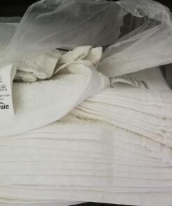 Amazon Basics Fast Drying Bath Towel, Extra Absorbent, Terry Cotton Washcloth, 12 x 12 Inch, White - Pack of 60 35 61EYoQQ5M8L