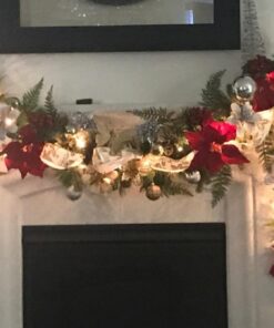 National Tree Company Pre-Lit Artificial Christmas Garland, Green, Carolina Pine, White Lights, Decorated with Pine Cones, Plug In, Christmas Collection, 9 Feet 100 Lights 19 61EbVcQ9DLL