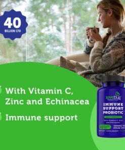 lovebug PROBIOTICS Immune Support Daily Probiotic for Men & Women, 40 Billion CFU & 6 Strains, Includes Vitamin C, Zinc & Echinacea, 30 Capsules, Vegan & Non-GMO 30 Count (Pack of 1) 11 61EcHrooT6L