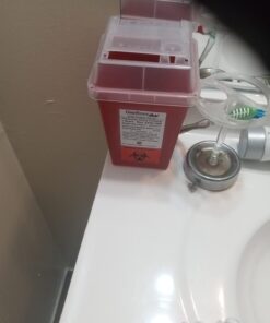 Oakridge Products Sharps Container for Home Use and Professional 1 Quart (3-Pack), Biohazard Needle and Syringe Disposal, Small Portable Container for Travel, CDC Certified 3 31 61EeV7a8avL