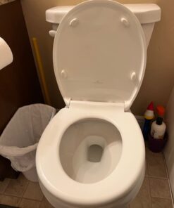 Soft Close Toilet Seat Round with Lid BR500-00 White, Comfortable, Durable, Sturdy, Stain-Resistant and Easy to Clean, Fits All Toilet Brands, Executive Series by Bath Royale Round Heavy-Duty 31 61EeZlvxImL