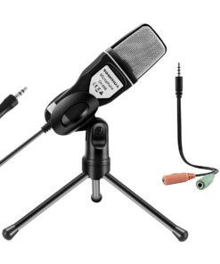SOONHUA Condenser Microphone,Computer Microphone, 3.5MM Plug and Play Omnidirectional Mic with Desktop Stand for Gaming,YouTube Video,Recording Podcast,Studio,for PC,Laptop,Tablet,Phone 22 61EeieAziAL