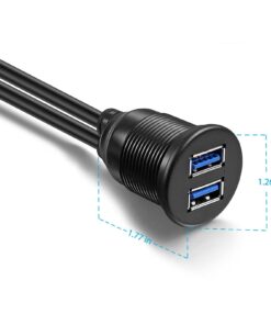 ICESPRING 2 Ports Dual USB 3.0 Male to USB 3.0 Female AUX Flush Mount Car Mount Extension Cable for Car Truck Boat Motorcycle Dashboard Panel -(3 Feet) 31 61EgFirjSSL