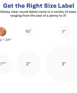 Avery Printable Round Labels with Sure Feed, 2" Diameter, Glossy Clear, 120 Customizable Labels (22825) 33 61EgKMmBswL