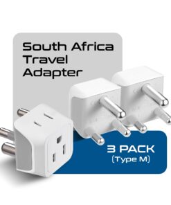 Alternative view of Ceptics South Africa, Namibia Travel Adapter Plug with Dual Usa Input - Type M - Ultra Compact - Safe Grounded Perfect for Cell Phones, Laptops, Camera Chargers and More 3 Pack (CT-10L) Type M - S. Africa