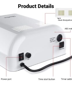 MelodySusie 36W Nail Lamp for Resin, Professional Gel Nail Polish Curing Lamp with 3 Timer Setting, Sliding Tray for Manicure Pedicure,Great for Resin,White White 23 61Ehdc580sL