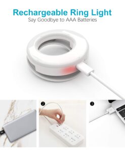 Alternative view of QIAYA Selfie Light Ring Lights LED Circle Light Cell Phone Laptop Camera Photography Video Lighting Clip On Rechargeable