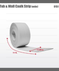 Red Devil 0151 (Wide) 1-5/8 in. x 11 ft. Tub & Wall Caulk Strip, 1-5/8" x 11', White 1-5/8" x 11' 9 61EmSwmTf4L