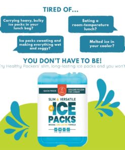Alternative view of Healthy Packers Aqua Gel Ice Packs for Coolers, Set of 4, Freezer-Cold for Longer, Reusable, Safe and Durable, Compact Design, Easy to Clean 4-Pack