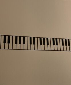 Piano Keys Wall Decal Sticker. Musical Instrument Decor. - Black, 10" x 72". Easy to Apply & Removable. 10in X 72in (Black) 27 61Eo4ek9iwL