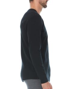 Minus33 Chocorua Men's Midweight Crew Shirts - 100% Merino Wool - Long Sleeve Thermal Base Layer - Big and Tall Options X-Small Black 6 61Equ3Ns4DL