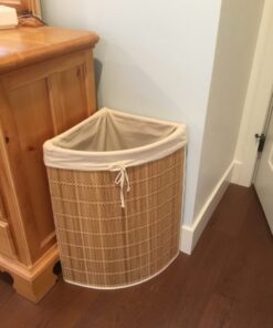 Honey-Can-Do Bamboo Wicker Corner Hamper 24-Inches Tall, Natural 36 61ErzffCz2L