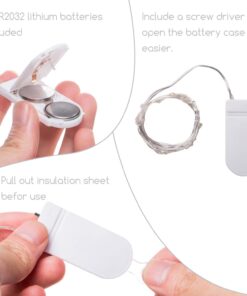 6 Pack Fairy Lights Battery Operated - 7ft 20 LED Waterproof Mini Silver Wire String Lights for Wedding Mason Jars Crafts Shelves Walls Christmas Garlands Party, Warm White 6 Pack 35 61EtXDDQFYL