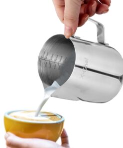 Alternative view of Milk Frothing Pitcher, X-Chef Milk Frother Cup, 20 oz, Metal Frothing Cup Stainless Steel, Milk Steaming Pitcher Espresso Coffee Latte Frother Cup Barista Tools for Coffee Bar (600 ml)