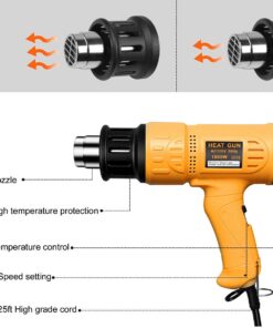 Alternative view of SEEKONE Heat Gun 1800W 122℉~1202℉（50℃- 650℃）Fast Heating Heavy Duty Hot Air Gun Kit Variable Temperature Control Overload Protection with 4 Nozzles for Crafts, Shrinking PVC, Stripping Paint(5.2FT)