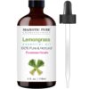 MAJESTIC PURE Lemongrass Essential Oil, Premium Grade, Pure and Natural Premium Quality Oil, 4 fl oz 4 Fl Oz (Pack of 1) 16 61EzygUOfmL