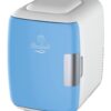 Cooluli Mini Fridge for Bedroom - Car, Office Desk & Dorm Room - Portable 4L/6 Can Electric Plug In Cooler & Warmer for Food, Drinks, Skincare Beauty & Makeup - 12v AC/DC & Exclusive USB Option, Blue 22 61F AM5wCML