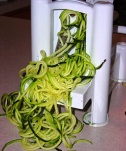 Paderno World Cuisine 3-Blade Vegetable Slicer / Spiralizer, Counter-Mounted and includes 3 Stainless Steel Blades White 64 61F RaRkNhL