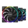 PCCOOLER 120mm Case Fan 3 Pack Moonlight Series, Computer Case Fan PWM High Performance Cooling PC Fans Dual Light Loop Quiet Fan/Multiple Light Modes with Controller for PC Cases 3IN1 45 61F0BUWTWpL