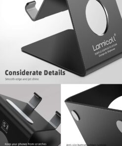 Lamicall Cell Phone Stand, Phone Dock: Cradle, Holder, Stand for Office Desk - Black 29 61F0BpkfgpL