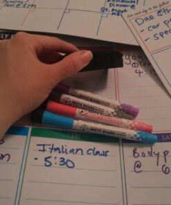 STYLIO Dry Erase Calendar Whiteboard. Set of 3 Magnetic Calendars for Fridge: Monthly, Weekly Organizer & Daily Notepad. Refrigerator & Wall Family Calendar. 4 Fine Point Markers & Eraser Included White 43 61F35RzDpRL 3