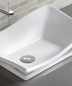Bathroom White Ceramic Porcelain Vessel Vanity Sink 7459 +FREE Pop Up Drain White -7459 24 61F3MwgKIZL