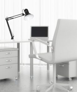 Globe Electric 56963 32" Multi-Joint Desk Lamp with Metal Clamp, Black, LED Bulb Included, On/Off Rotary Switch on Shade, Partially Adjustable Swing Arm, Home Essentials, Reading Light, Office Décor 31.5 inches 22 61F64afWXNL