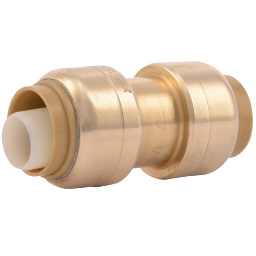 SharkBite 1/2 Inch Coupling, Push to Connect Brass Plumbing Fitting, PEX Pipe, Copper, CPVC, PE-RT, HDPE, U008LFA SharkBite 1/2 in.