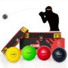 YMX BOXING Ultimate Reflex Ball Set - 4 React Reflex Ball Plus 2 Adjustable Headband, Great for Reflex, Timing, Accuracy, Focus and Hand Eye Coordination Training for Boxing, MMA and Krav Mega Black/Yellow/Red/Green