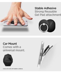 Spigen Style Ring Cell Phone Ring Phone Grip/Stand/Holder for All Phones and Tablets - Black 31 61F8WPujLOL