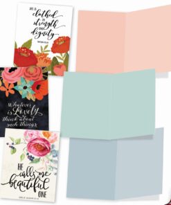 The Best Card Company - 10 Assorted Biblical Quotes Blank Encouragement Notecards Box Set 4 x 5.12 Inch w/Envelopes Religious Christian Verse (10 Designs, 1 Each) - Praise Papers M6635OCB 11 61FB0OUyw0L