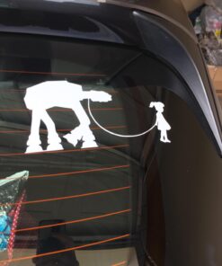 Girl Walking Robot Sticker Decal Notebook Car Laptop 8" x 4" (White) 37 61FBYiH8ejL