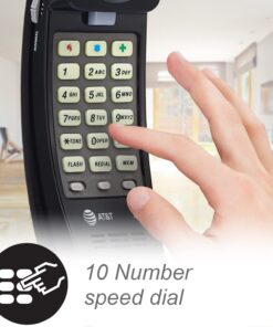 AT&T 210 Basic Trimline Corded Phone, No AC Power Required, Wall-Mountable, Black 35 61FH1u5IeFL