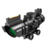 UUQ Prism 4x32 Red/Green/Blue Triple Illuminated Rapid Range Reticle Rifle Scope W/Top Fiber Optic Sight and Weaver Slots 6 61FLZq3KgTL