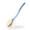 Shower Body Brush with Bristles and Loofah,Back Scrubber Bath Mesh Sponge with Curved Long Handle for Skin Exfoliating Bath, Massage Bristles Suitable for Wet or Dry, Men and Women (Blue) 36 61FLa2Mp4SL