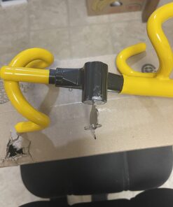 Winner International The Club 3000 Twin Hooks Steering Wheel Lock, Yellow 24 61FPSDjha1L