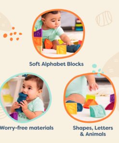 B. toys- Alphabetical Sort & Stack Developmental Baby Blocks- 26 soft blocks for kids & babys- Elemenosqueeze- 6 months + Baby Blocks Set 1 31 61FRsivCzDL