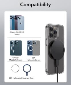 ESR Charger for Magsafe,Wireless Charger Kickstand, Charger for iPhone 15/14/14 Plus/14 Pro/14 Pro Max and iPhone 13/12 Series, with 5ft Removable Cable, Adapter Not Included, Black 1 PACK 40 61FSK7vRnkL