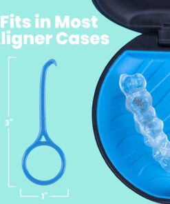 OrthoKey Retainer & Aligner Removal Tool - Dental-Grade Orthodontic Supplies for Invisible Braces, Cleaning & Travel - Bracket & Denture Remover (2-Pack) Blue Blue 2-Pack 29 61FTkNvwW2S 1