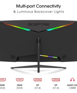 Sceptre 34-Inch Curved Ultrawide WQHD Monitor 3440 x 1440 R1500 up to 165Hz DisplayPort x2 99% sRGB 1ms Picture by Picture, Machine Black 2023 (C345B-QUT168) 34" Curved WQHD 165Hz 25 61FUUMbE7qL