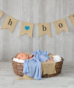 Oh Boy Burlap Banner - Baby Shower Decorations For Boy - Gender Reveal Party 14 61FUmFOiKYL