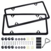 Ohuhu Black License Plate Frames, 4 Hole Matte Aluminum 2 PCS Slim License Plate Frame with Screws Caps (Black) 35 61FUx1 2zzL