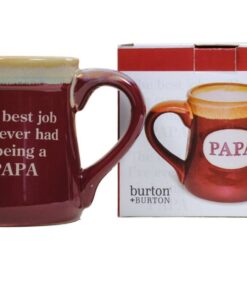 Alternative view of Papa Best Job Ever Porcelain Burgundy Coffee Tea Mug Cup 18oz Gift Box