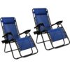 EMMETTS Ourdoor Black Zero Gravity Lounge Chair with Pillow and Cup Holder (Blue) 37 61FVddlEg8L
